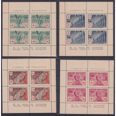 ALEMANIA EN BELGICA 1942 LEGION WALLONIE CONTRA EL BOLCHEVISMO MI. I/IV SERIE COMPLETA DE HOJAS BLOQUES NUEVOS CON GOMA TODOS LOS SELLOS MINT RARISIMA 880 EUROS